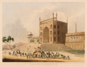 Eastern Gate of the Jummah Musjid, Delhi by Thomas Daniell
