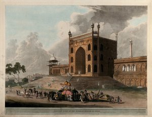 Eastern Gate of the Jummah Musjid at Delhi by Thomas Daniell
