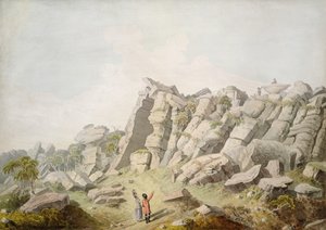 Figures at Brimham Crags by Thomas Daniell