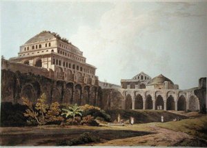 Part of the Palace, Madura, plate XIII from Oriental Scenery, published 1797 by Thomas Daniell