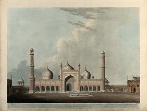 The Jummah Musjed, Delhi by Thomas Daniell