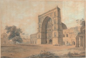 The Mosque at Juanpore Built by Sultan Hussain Sherki (Taken in December 1789) by Thomas Daniell