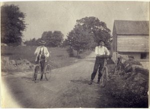 Samuel Murray and Benjamin Eakins on Bicycles by Thomas Eakins