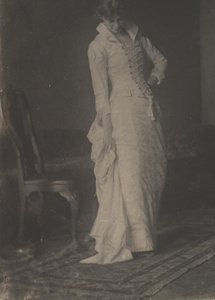 Woman in White Laced-bodice Dress in Studio of Thomas Eakins by Thomas Eakins