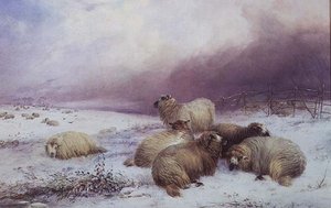 A Winter Landscape with Sheep