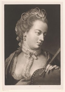 Woman with a Lace Collar, a Diadem and Fan (Life-sized Heads series) by Thomas Frye