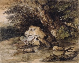 A Hilly Landscape with Figures Approaching a Bridge, c.1763