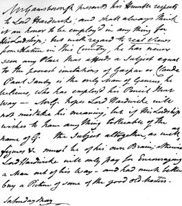 Letter from Gainsborough to Lord Hardwicke Setting Out His Opinions on the Painting of Nature and Landscape in England, c.1760-70