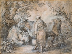 Milkmaid with Two Cows by Thomas Gainsborough