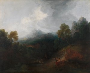 Mountain Valley with Figures and Distant Village by Thomas Gainsborough
