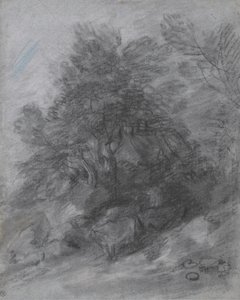 Wooded Landscape with Herdsman, Cows and Cottage