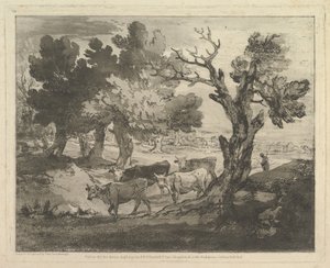 Wooded Landscape with Herdsmen and Cows, August 1, 1797 by Thomas Gainsborough