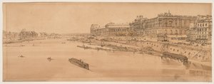 A Selection of Twenty of the Most Picturesque Views in Paris: View of the Louvre and Bridge of the Tuilleries taken from Pont Neuf
