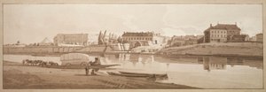 A Selection of Twenty of the Most Picturesque Views in Paris: View of the Palace & Village of Choisi on the Banks of the Seine by Thomas Girtin