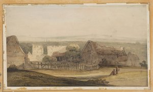 An Extensive Building with Farm Buildings and Church Ruin by Thomas Girtin
