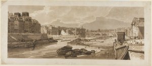 View of the City with the Louvre, etc., taken from Pont Marie, from A Selection of Twenty of the Most Picturesque Views in Paris by Thomas Girtin