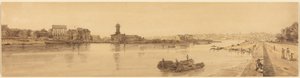 View of the Village of Chaillot from the Pont de la Concorde: Plate 17 by Thomas Girtin