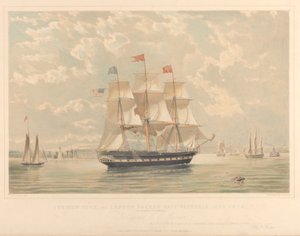 The New York and London Packet Ship Victoria (Entering New York Harbour), c.1839-44 by Thomas Goldsworth Dutton