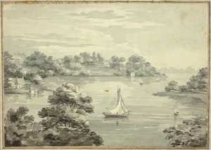 Sailing Boats on Lake with Houses near Shore