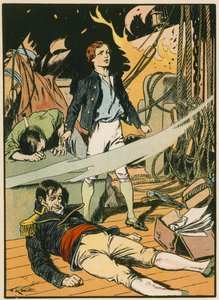 Casabianca on the Burning Ship by Thomas Heath Robinson