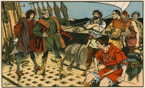 Christopher Columbus on his voyage to America by Thomas Heath Robinson