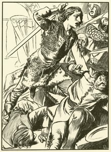 Hereward and His Men Attack the Normans by Thomas Heath Robinson