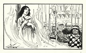 Joan of Arc being burned by Thomas Heath Robinson