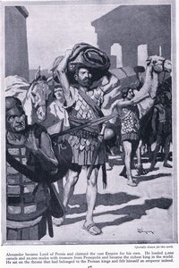Looting a City of Treasure: Alexander Became Lord of Persia. He Loaded All the Treasures from Persepolis to Become Very Rich, c.1950 by Thomas Heath Robinson