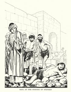 Saul at the Stoning of Stephen by Thomas Heath Robinson