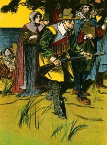 The Pilgrim Fathers Entering the New World by Thomas Heath Robinson