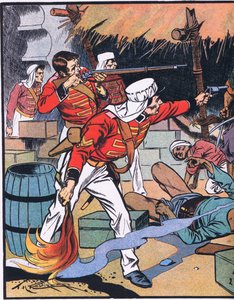The Destruction of the Magazine at Delhi by Thomas Heath Robinson