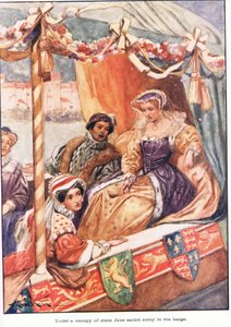 Under a Canopy of State, Jane Sailed Away in the Barge by Thomas Heath Robinson