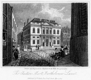 The Auction Mart, Bartholomew Lane, City of London, 1817 by Thomas Higham