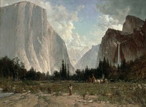 Bridal Veil Falls, Yosemite, c.1870-84 by Thomas Hill