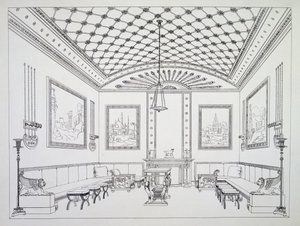 Drawing room, illustration from Household Furniture and Interior Decoration