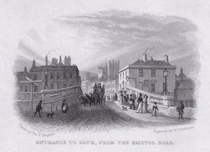 Entrance to Bath, from the Bristol Road by Thomas Hosmer Shepherd