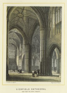 Lichfield Cathedral, view from the north transept by Thomas Hosmer Shepherd