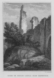 Ruins of Roslyn Castle, near Edinburgh by Thomas Hosmer Shepherd