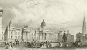 The New National Gallery, Trafalgar Square, London by Thomas Hosmer Shepherd
