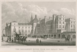 The Parliament House from the Old Palace Yard, Westminster, London by Thomas Hosmer Shepherd