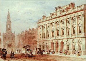 View of Somerset House and the Church of St. Mary Le Strand by Thomas Hosmer Shepherd