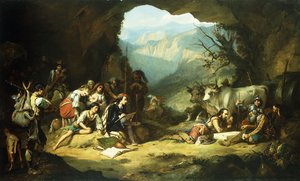 The Studio of Salvator Rosa in the Mountains of the Abruzzi by Thomas Jones Barker
