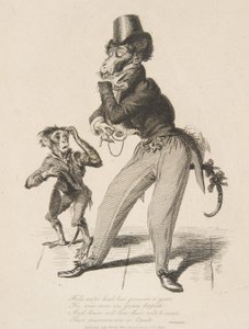 Monkey Dandy, from Monkey-ana, or Men in Miniature, July 1828 by Thomas Landseer