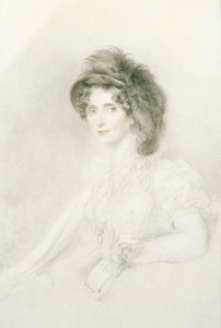 Portrait of Elizabeth, Duchess of Devonshire, Seated, Half-Length, Wearing a Large Feathered Hat by Thomas Lawrence
