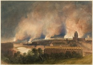 Bristol seen from Pile Hill, on the night of the 30th October by Thomas Leeson the Elder Rowbotham