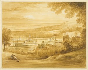 Cumberland Basin seen from field near Clifton Church by Thomas Leeson the Elder Rowbotham