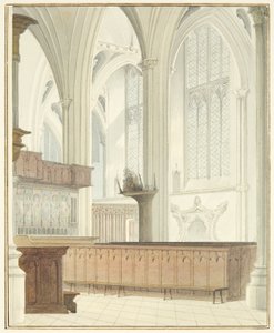 Interior of Bristol Cathedral, near Organ by Thomas Leeson the Elder Rowbotham