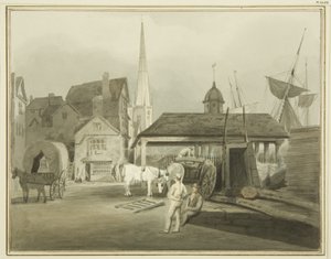 North-East End of King Street, showing Welsh Market in 1802 by Thomas Leeson the Elder Rowbotham