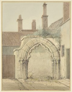 Old Gateway to Prebendal House from Cloisters of Bristol Cathedral by Thomas Leeson the Elder Rowbotham