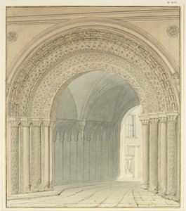 South View of College Gateway, Bristol Cathedral by Thomas Leeson the Elder Rowbotham
